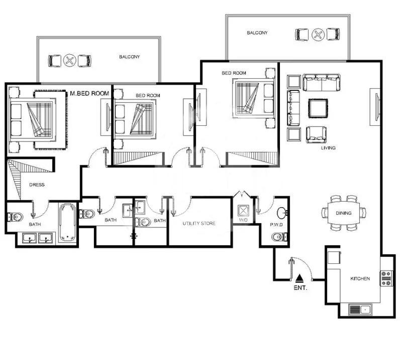 Apartment Spacious 3br Maids Burj Khalifa View Dubai